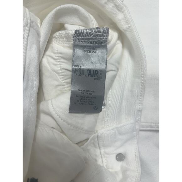 Zadig‎ & Voltaire NWT Eyes Denim Show Jeans in White Size 24 MSRP $368 - Picture 8 of 8